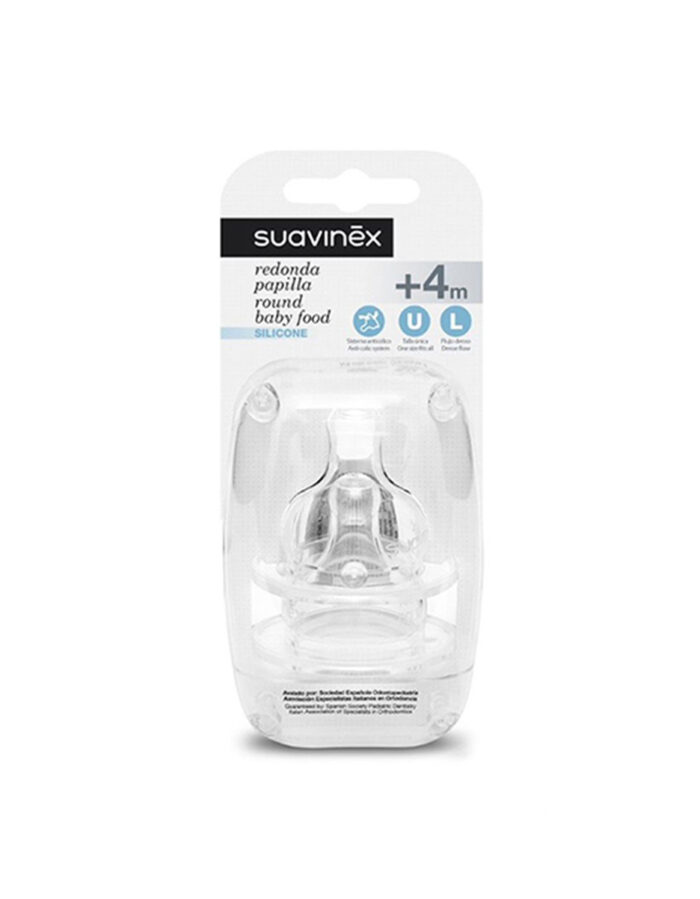 SX - TEETS - TEAT - SILI. - ROUND - +4M FOOD (2 PCS)(Suavinex)