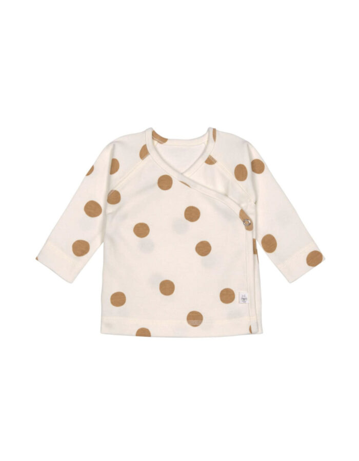 T-Shirt Kimono GOTS Big Dots blanc cassé (Lassig)
