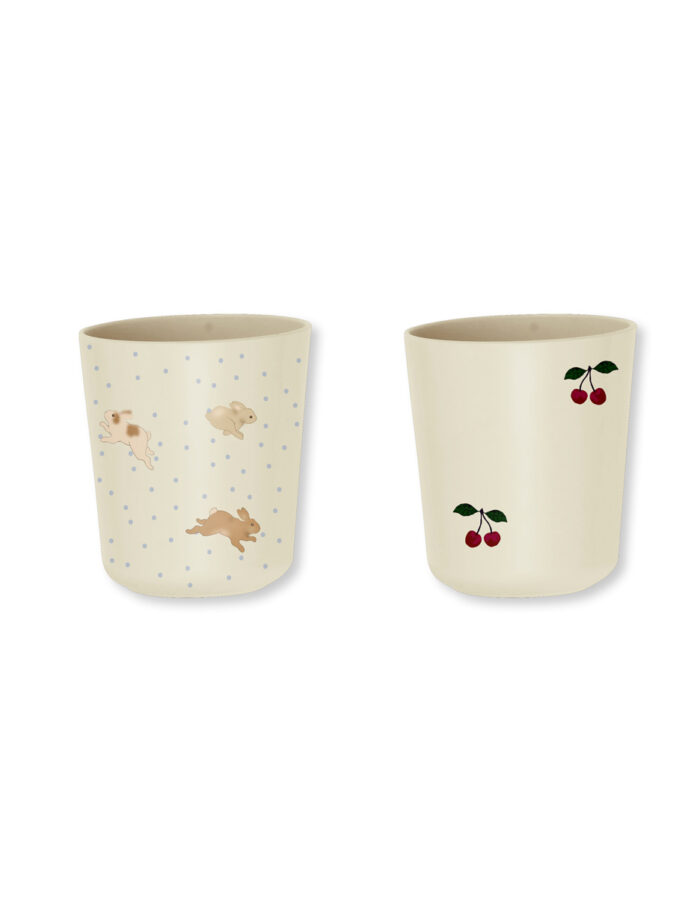 Lot de 2 tasses  cherry/petit lapin (Konges Slojd)