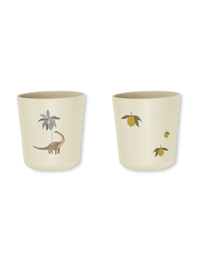 Lot de 2tasses  lemon/dino (Konges Slojd)