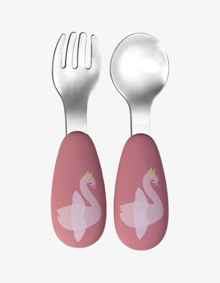 Couverts silicone Swan Dusty Rose (Tryco)