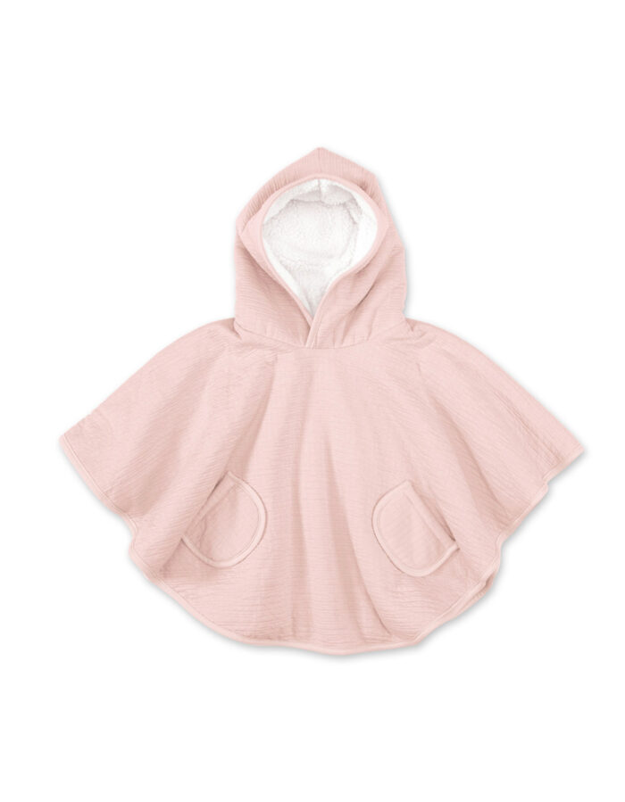 PONCHO DE VOYAGE 9-36m  tetra jersey + teddy rose clair (Bemini)