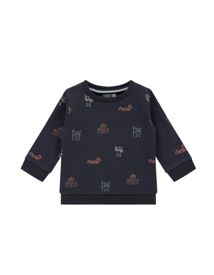 Sweat bébé garçon imprimé viking - navy -(Babyface)