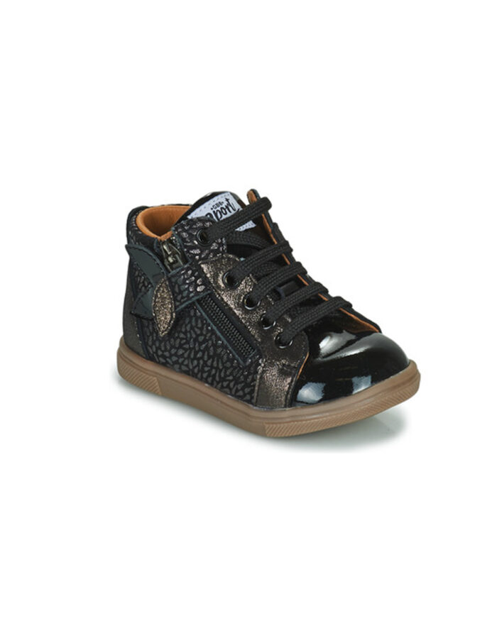 Bottine imprimé feuille noir (GBB)