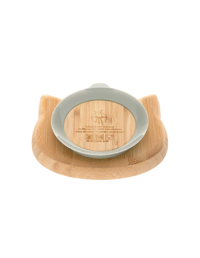 Assiette en bois de bambou avec ventouse, Little Chums Chat (Lassig) – Image 2
