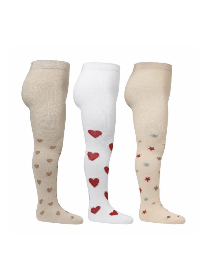 Pack 3 bas collants Mon Amour-Red heart (Konges Slojd)
