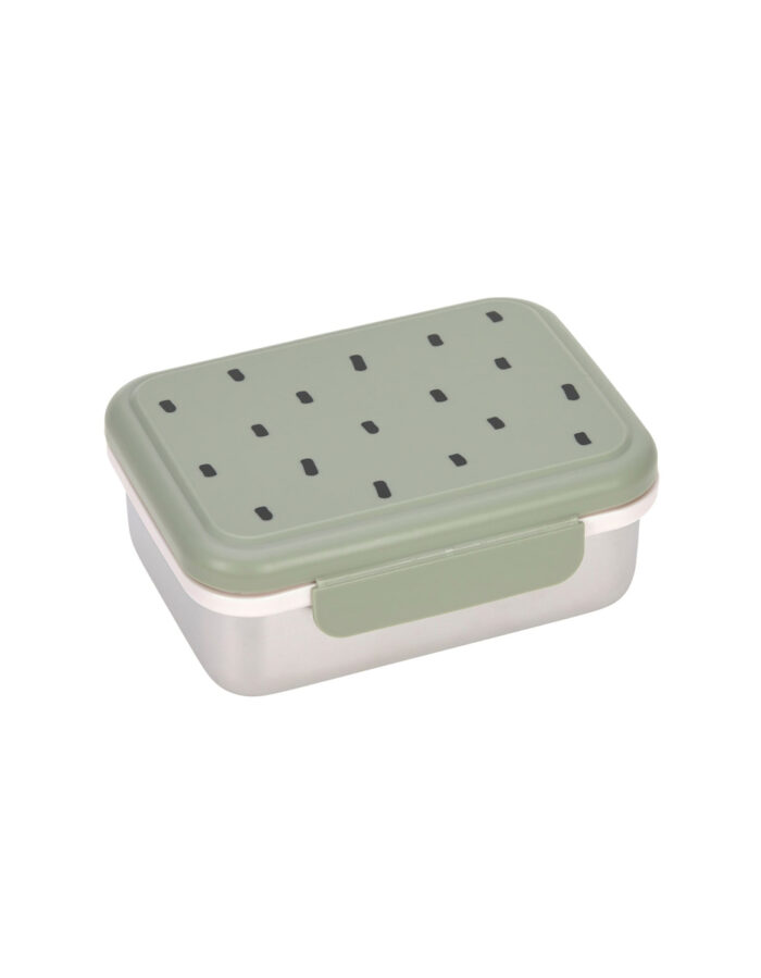 Boîte à goûter inox enfants, Happy Prints olive (Lassig)