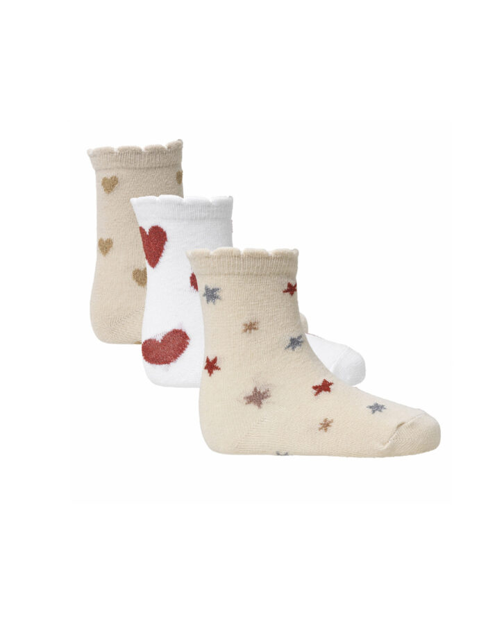 Pack 3 chaussettes Mon Amour-Red heart (Konges Slojd)