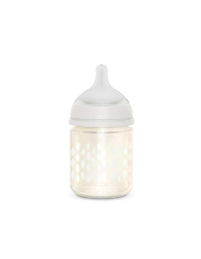 Biberon - BONHOMIA Bottle Glass sili. S - 120ml Feather Gris (Suavinex) – Image 2