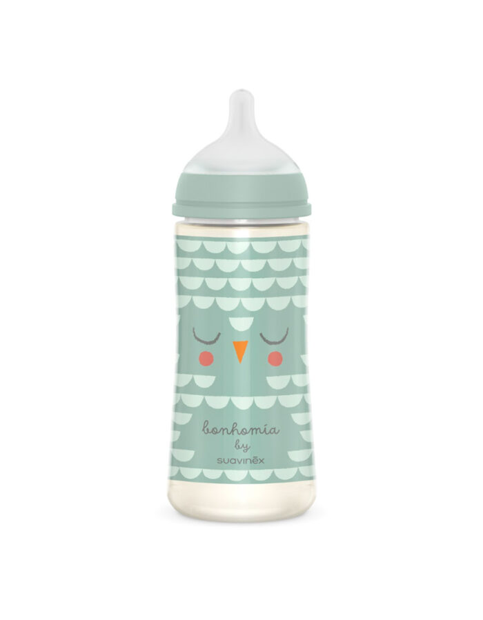 Biberon - BONHOMIA PA sili. L - 360ml Feather Green (Suavinex)