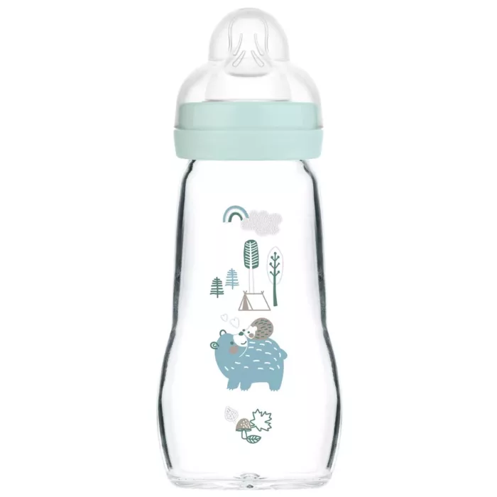 MAM Biberon on verre 260 ml, 2+ mois, Lot de 1 Vert (MAM)