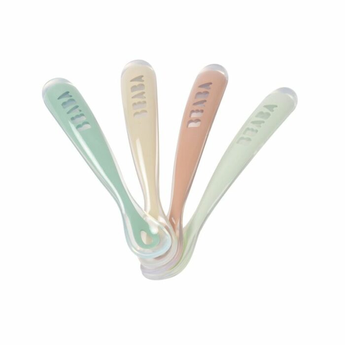 Lot de 4 cuillères 1er âge silicone – Natural Set (Beaba)