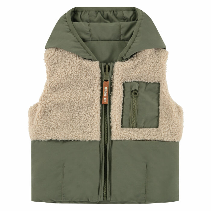 Veste garçon S23 bodywarmer olive -réversible- (Babyface)