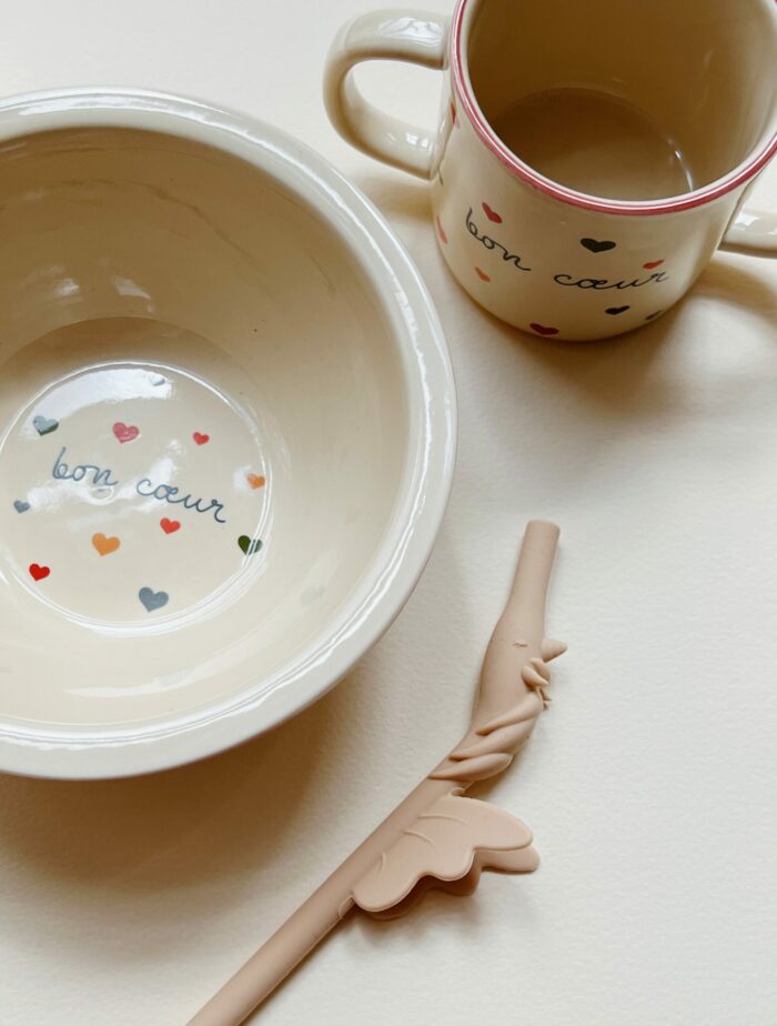 CERAMIC BOWL AND CUP BON COEUR (KongesSlojd) – Image 2