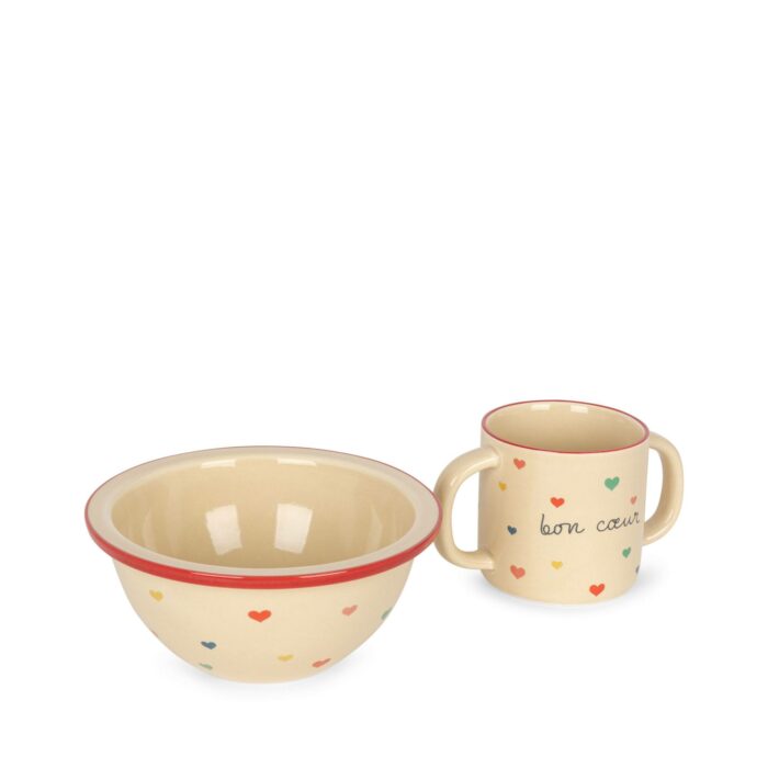 CERAMIC BOWL AND CUP BON COEUR (KongesSlojd)