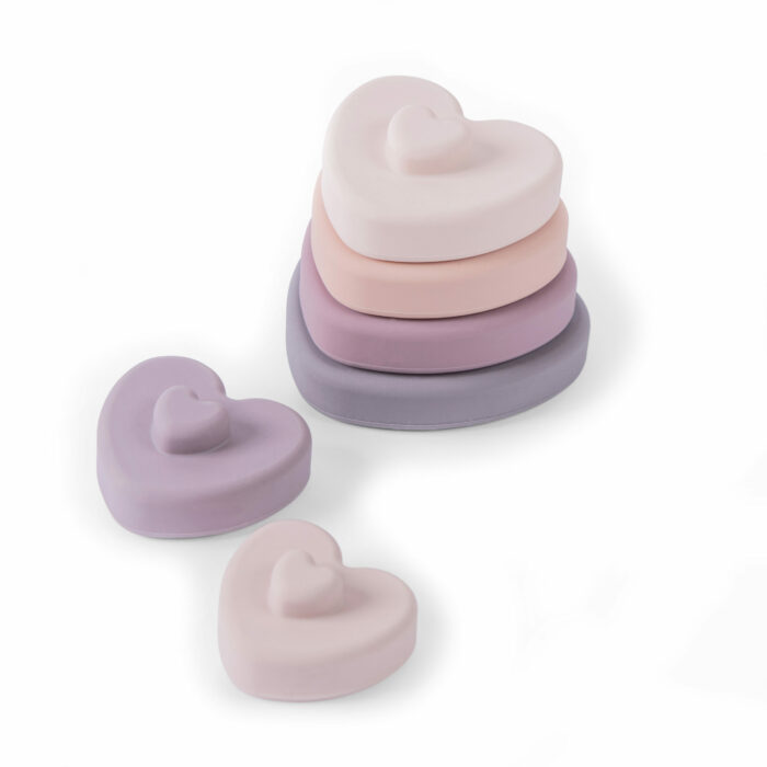 Tour à empiler silicone -coeurs roses- (BB and Co)