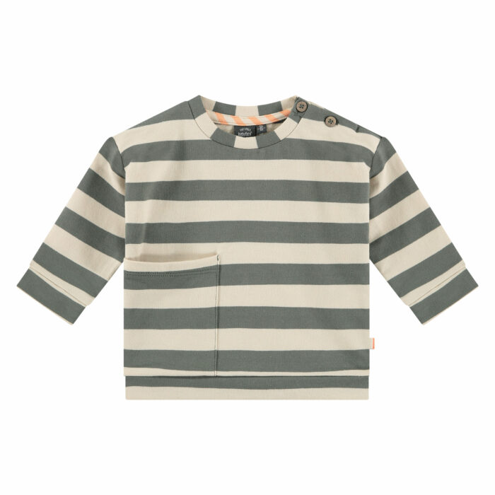 Sweatshirt  bébé garçon  ligné thym  S23 (Babyface)