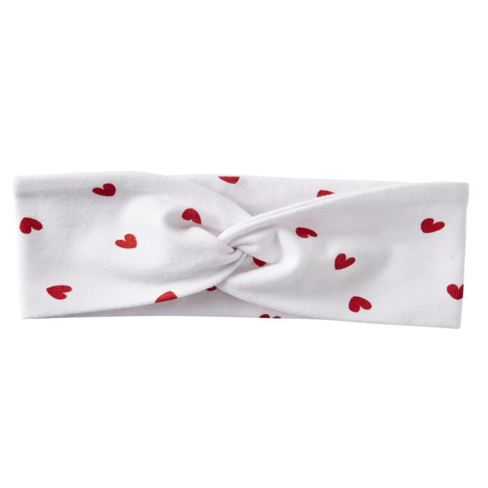 Bandeau large effet turban imprimé cœurs (BB and Co)