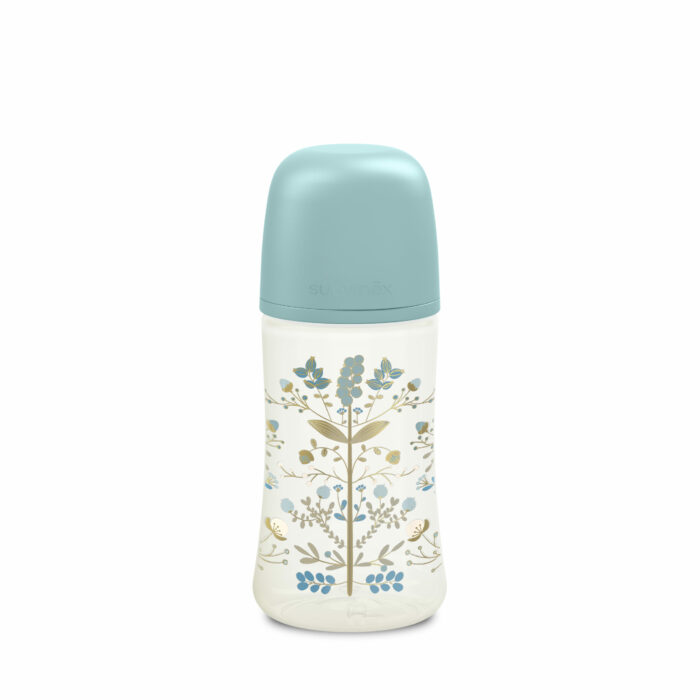 SX - GOLD - BOTTLE - SILI. - SLOW FLOW - 270ML - BLUE(Suavinex)