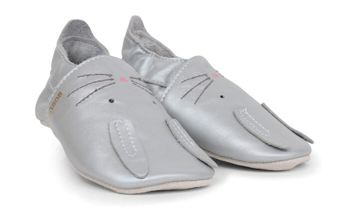 Chausson soft sole souris argenté (Bobux)