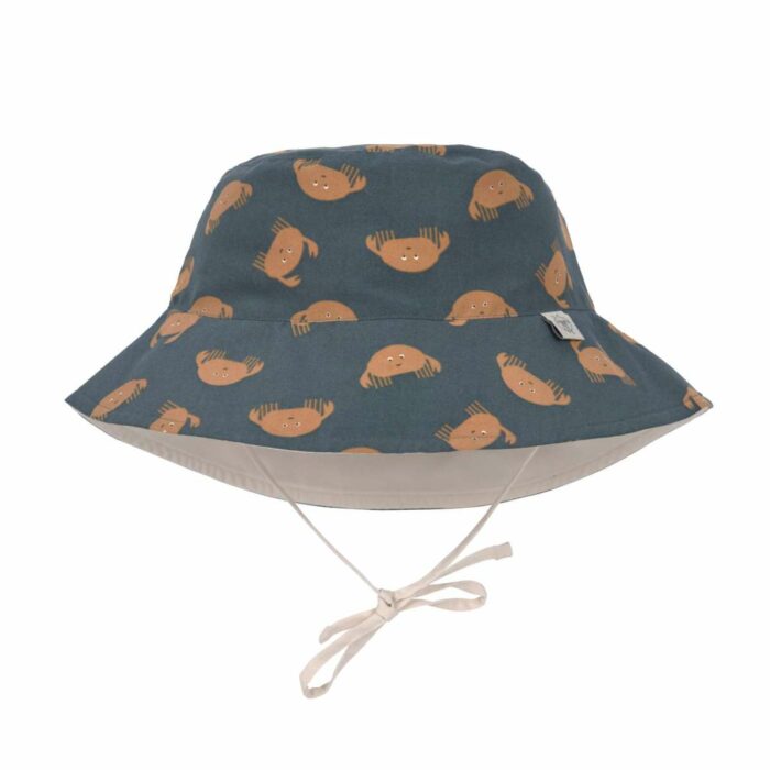 Chapeau anti-UV réversible enfants - Crabe, bleu (Lassig)