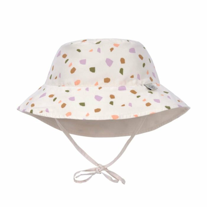 Chapeau anti-UV réversible enfants - Galets, multicolore blanc cassé (Lassig)