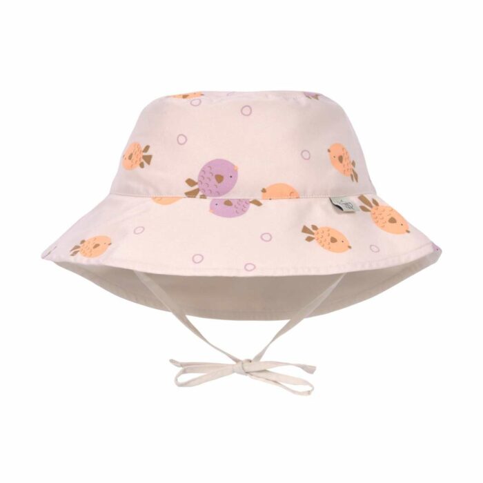 Chapeau anti-UV réversible enfants - Poisson, rose clair (Lassig)
