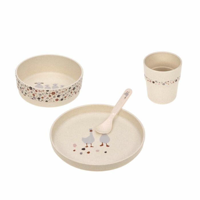 Coffret Repas Enfant - Tiny Farmer, Mouton & Oie Nature (Lassig)
