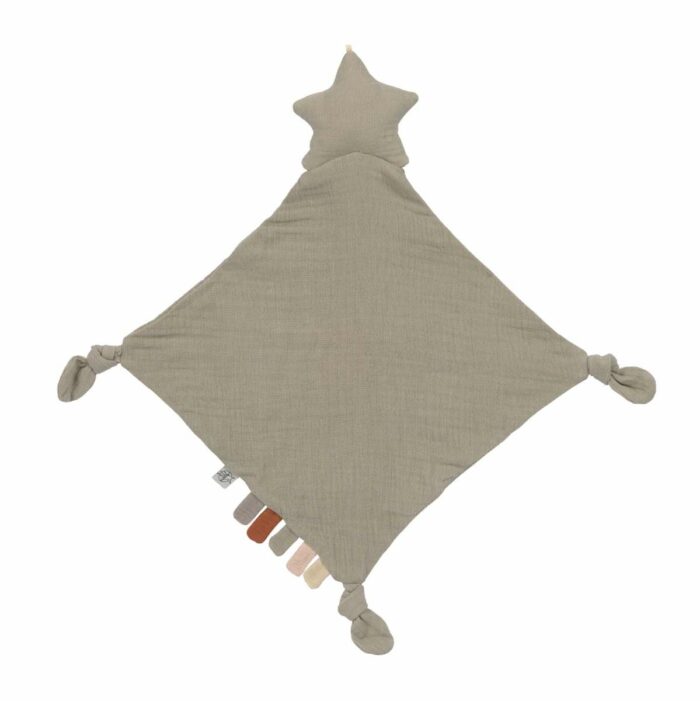 Doudou bébé GOTS, Étoile olive (Lassig)