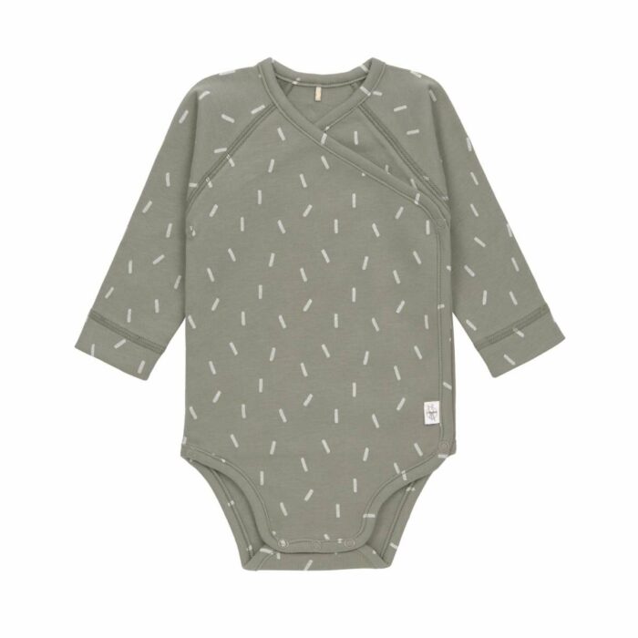 Body Bébé Naissance Manches Longues - GOTS Cozy Colors, Petits Traits Olive (Lassig)