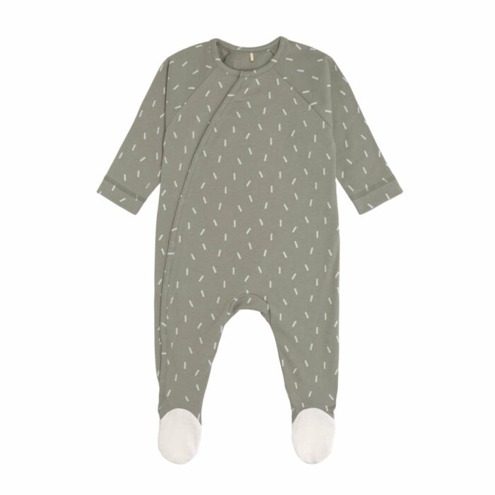 Pyjama bébé avec pieds GOTS - Cozy Colors, Petits Traits Olive (Lassig)
