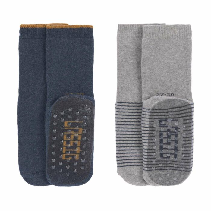 Lot de 2 chaussettes antidérapantes, bleu (Lassig)