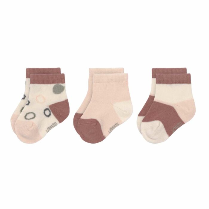 Chaussettes Sneaker Enfants (3 pcs.) - Cozy Colors, Cercles Écru (Lassig)