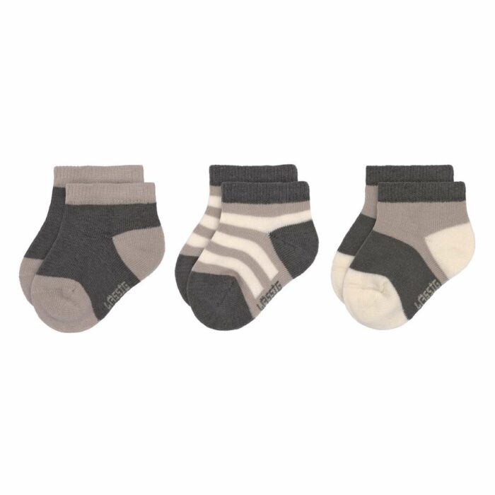 Socquettes Enfants (3 pcs.) - Anthracite Taupe (Lassig)