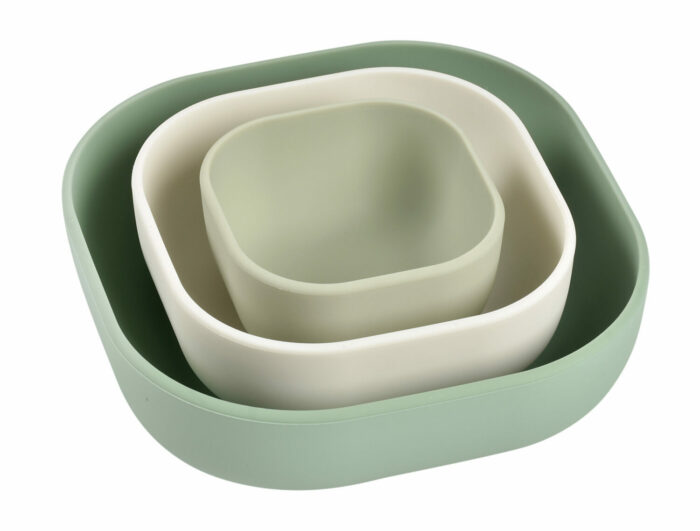 Lot de 3 bols silicone gigogne (Sagegreen/Cotton/mistygreen) (Béaba)