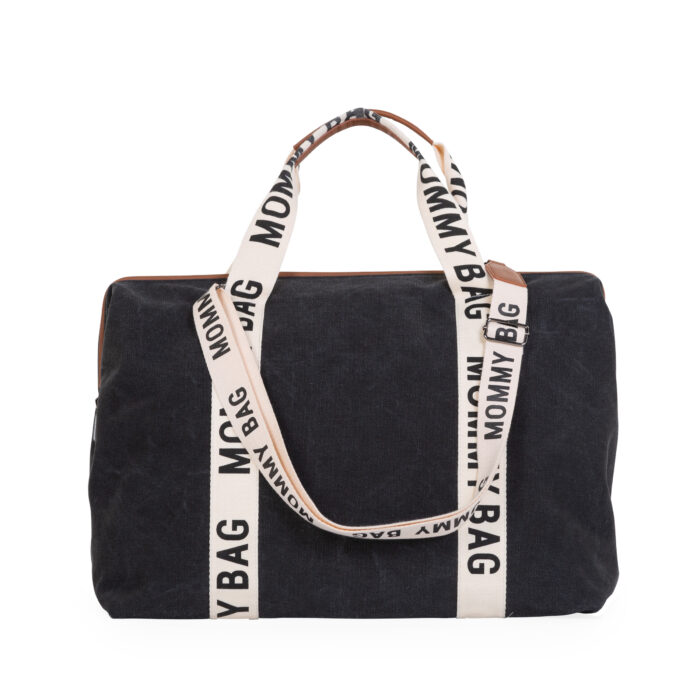 MOMMY BAG ® SAC A LANGER – SIGNATURE - TOILE - NOIR (Childhome)