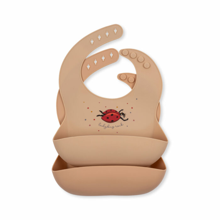 LOT DE 2 BAVOIR EN SILICONE ladybug  (KongesSlojd)