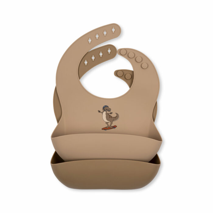 LOT DE 2 BAVOIR EN SILICONE skateosaurus  (KongesSlojd)