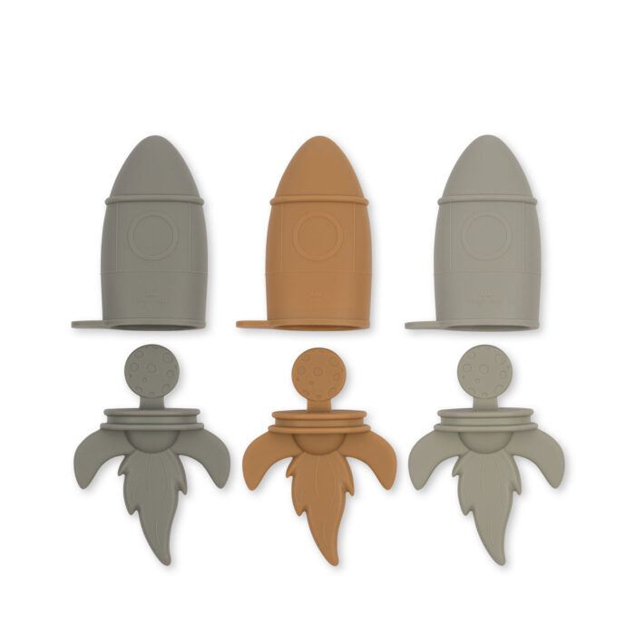 LOT DE 3 MOULE À GLACE EN SILICONE FUSEE (KongesSlojd)