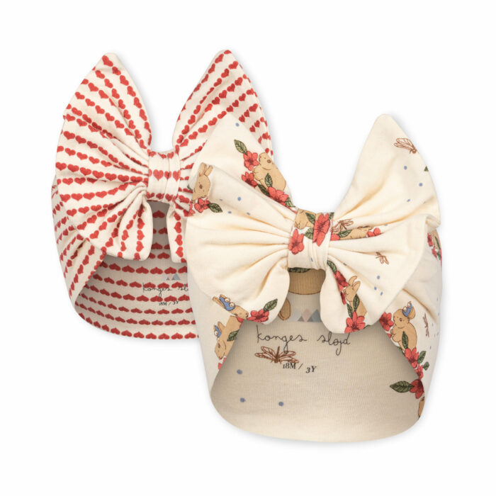 Lot de 2 bonnets basic bambi gots - bunny tokki/heart (KongesSlojd)