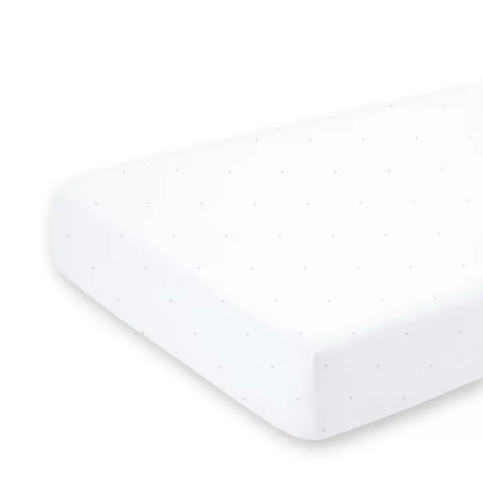 DRAP HOUSSE LIT 70x140cm imprimé pois blanc jersey(Bemini)