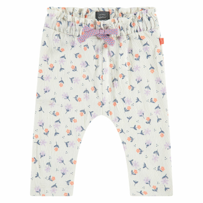 Pantalon bébé fille ivory imprimé fleurs S23 (Babyface)