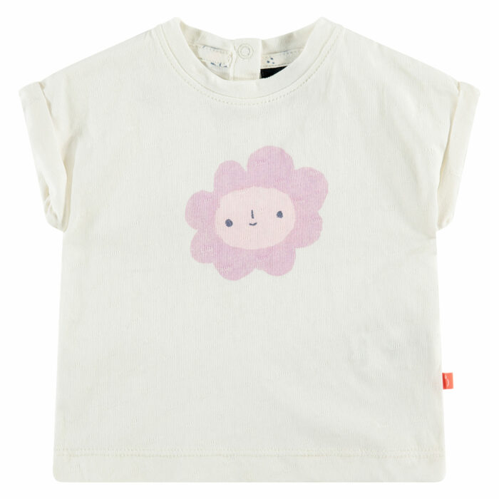 T-shirt bébé fille ivory fleur lila S23 (Babyface)