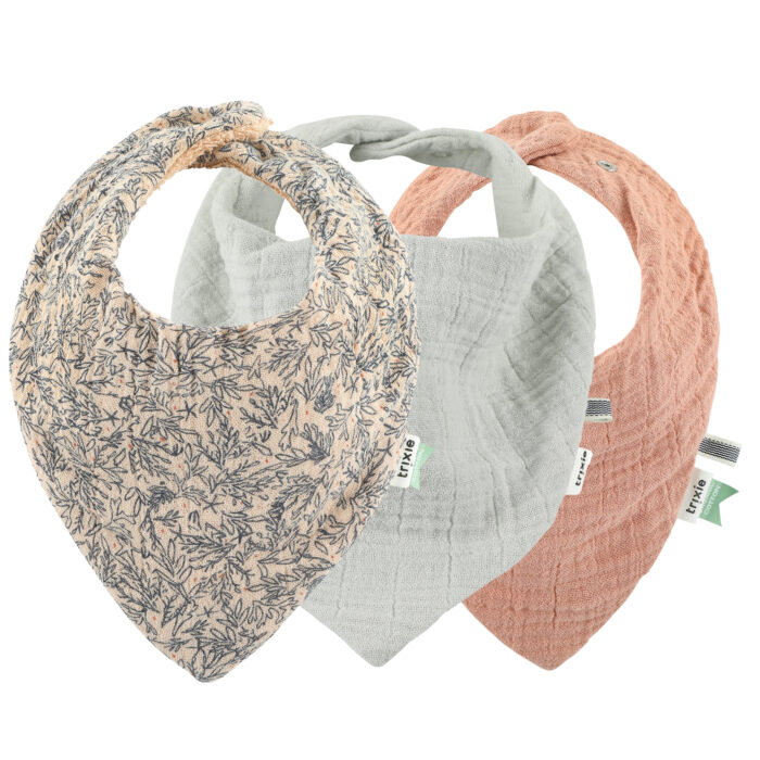 Bavoir bandana 3-pack mix - Lovely Leaves (Trixie)