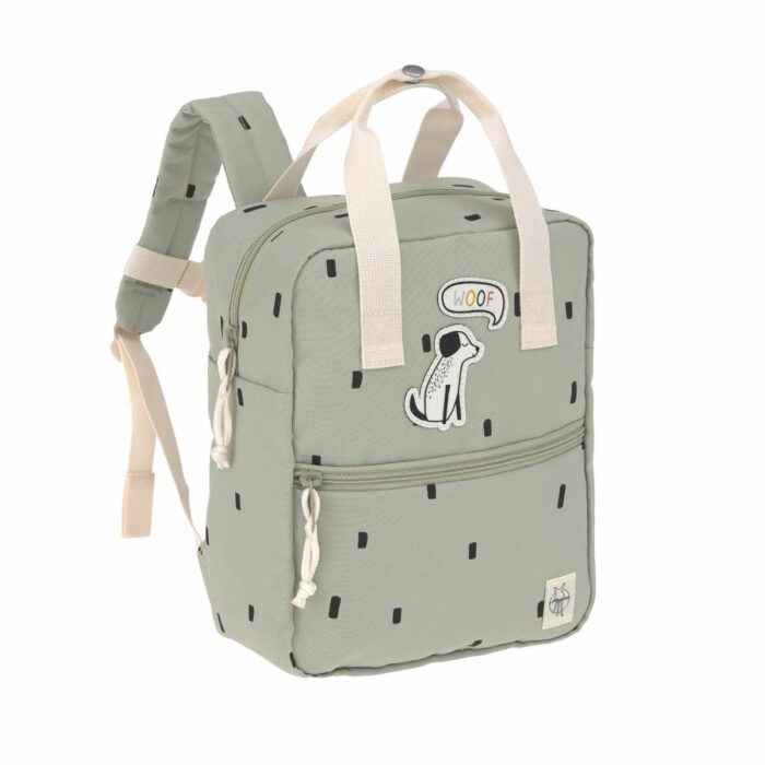 Sac à dos carré de la maternelle - Happy Prints, olive (Lassig)