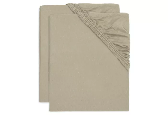 Drap-housse Jersey 60x120cm - Olive Green - 2 Unités (Jollein)