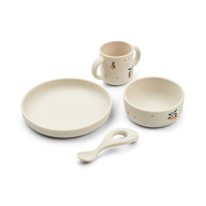 COFFRET REPAS EN SILICONE VIVI PEACH / SEA SHELL MIX (Liewood) – Image 2