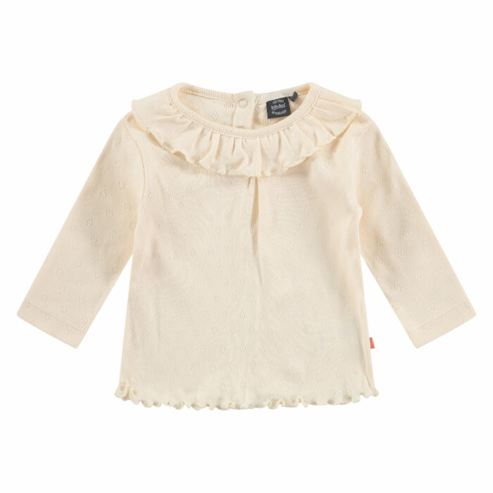 T-shirt bébé fille Beige col dentelle FW23 (Babyface)