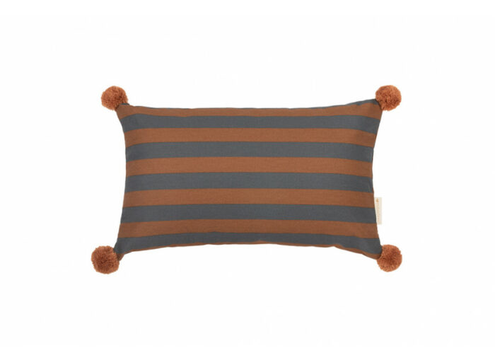 Coussin Majestic rectangulaire • blue brown stripes  (Nobodinoz)