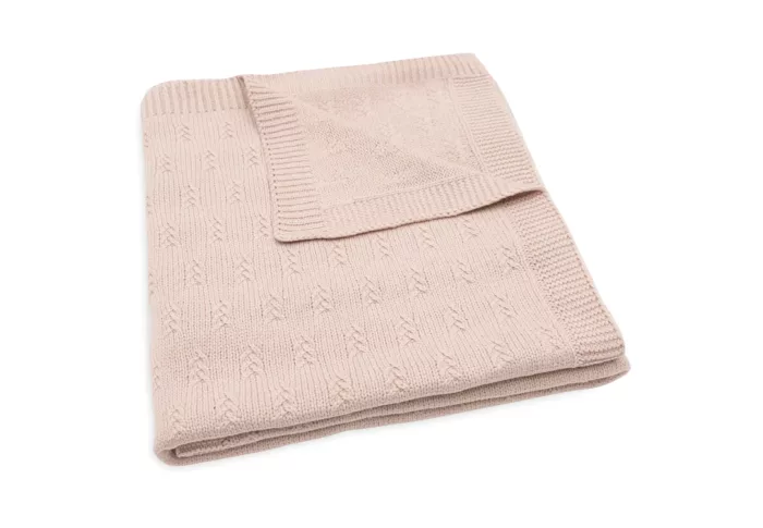 Couverture 100x150cm Grain Knit - Wild Rose (Jollein)